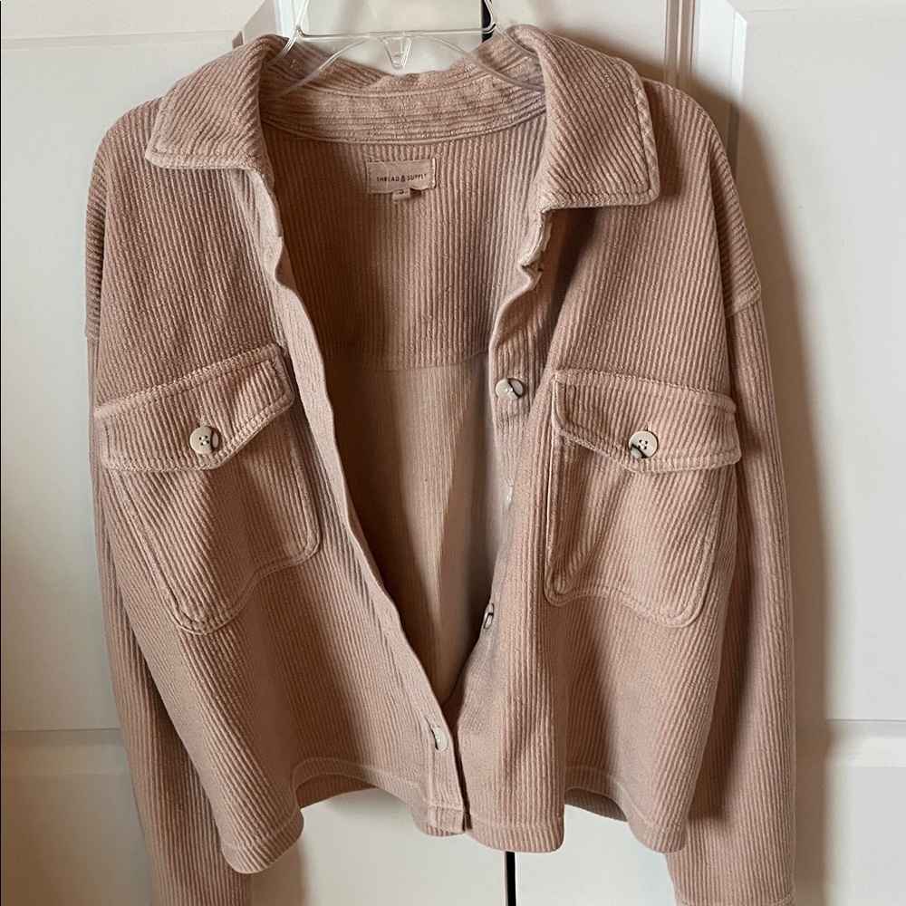 Thread & Supply Blush Corduroy Utility Jacket